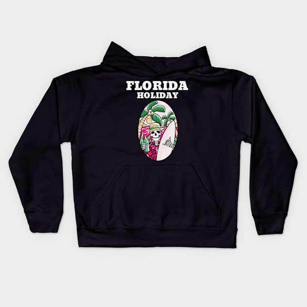 Florida Beaches Kids Hoodie by Screamingcat